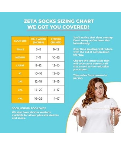 Plus Size Leg Sleeve Support Socks - The Wide Calf Compression Socks Men and Women Love for Its Amazing Fit, Cotton-Rich Comf...