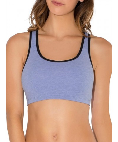 Women's Built Up Tank Style Sports Bra Fashion Colors Blue Gem Heather With Black/White/Grey $9.36 Lingerie