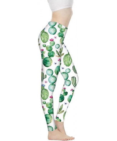 Women High Waist Tummy Control Leggings for Sports Running Gym Fitness Workout Yoga Pants Full Length Cactus $11.50 Activewear