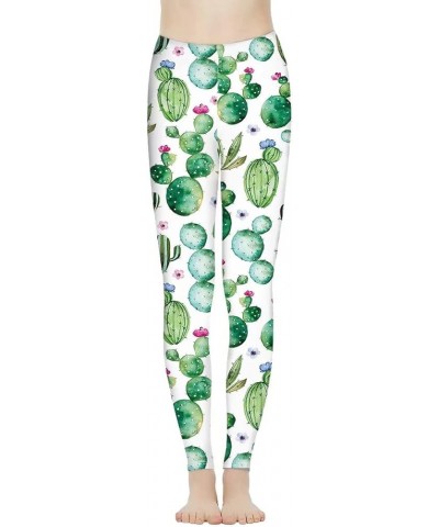 Women High Waist Tummy Control Leggings for Sports Running Gym Fitness Workout Yoga Pants Full Length Cactus $11.50 Activewear