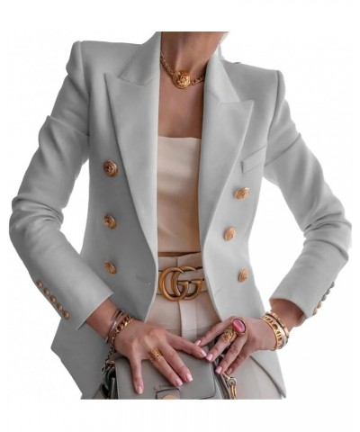 Womens Blazer Casual Business Coat Draped Open Front with Pocket Silver $22.87 Blazers