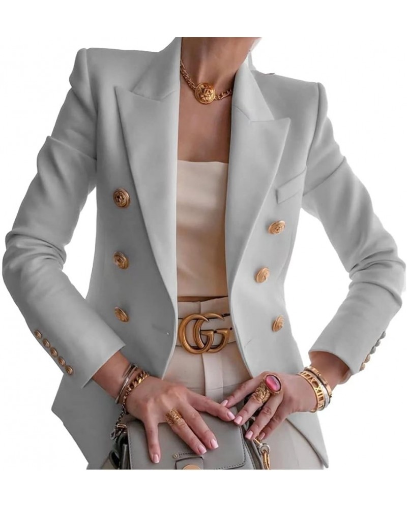 Womens Blazer Casual Business Coat Draped Open Front with Pocket Silver $22.87 Blazers