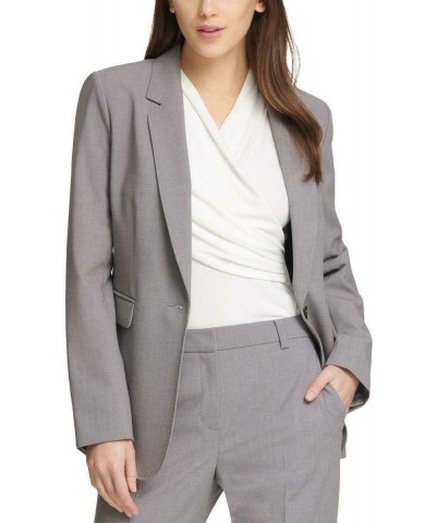 Womens One-Button Long Sleeve One-Button Blazer Gray 2 $21.99 Blazers