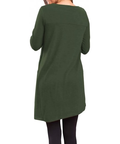 Fall Dresses for Women 2022 Sweater Dress Long Sleeve Button Side Pullover Fall Dress Knit Dresses Army Green $14.83 Dresses