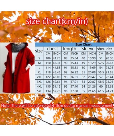 2024 New Hooded Trench Coat,Women's Loose Oversized Single Breasted Long Trench Coat,for Work Travel Red $16.74 Coats