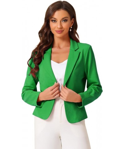 Business Blazer for Women's Work Office Open Front Casual Dressy Suit Jackets Grass Green $18.87 Blazers