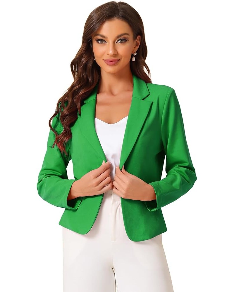 Business Blazer for Women's Work Office Open Front Casual Dressy Suit Jackets Grass Green $18.87 Blazers