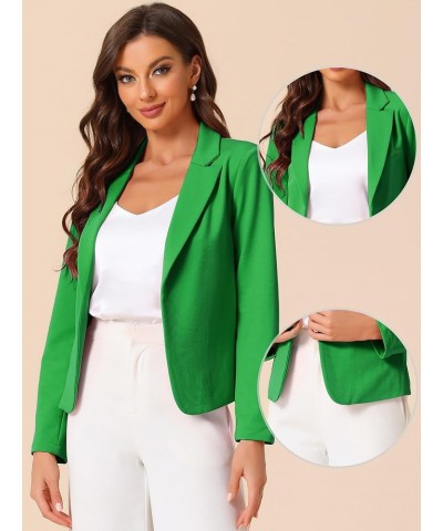 Business Blazer for Women's Work Office Open Front Casual Dressy Suit Jackets Grass Green $18.87 Blazers