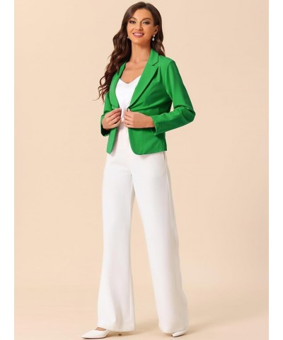 Business Blazer for Women's Work Office Open Front Casual Dressy Suit Jackets Grass Green $18.87 Blazers