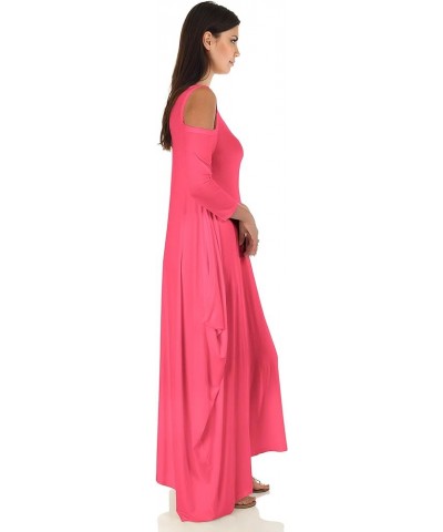 DFF Shop Women's Casual Loose Cold Shoulder Maxi Long Dresses (Size: S - 5X) Coral $20.51 Dresses