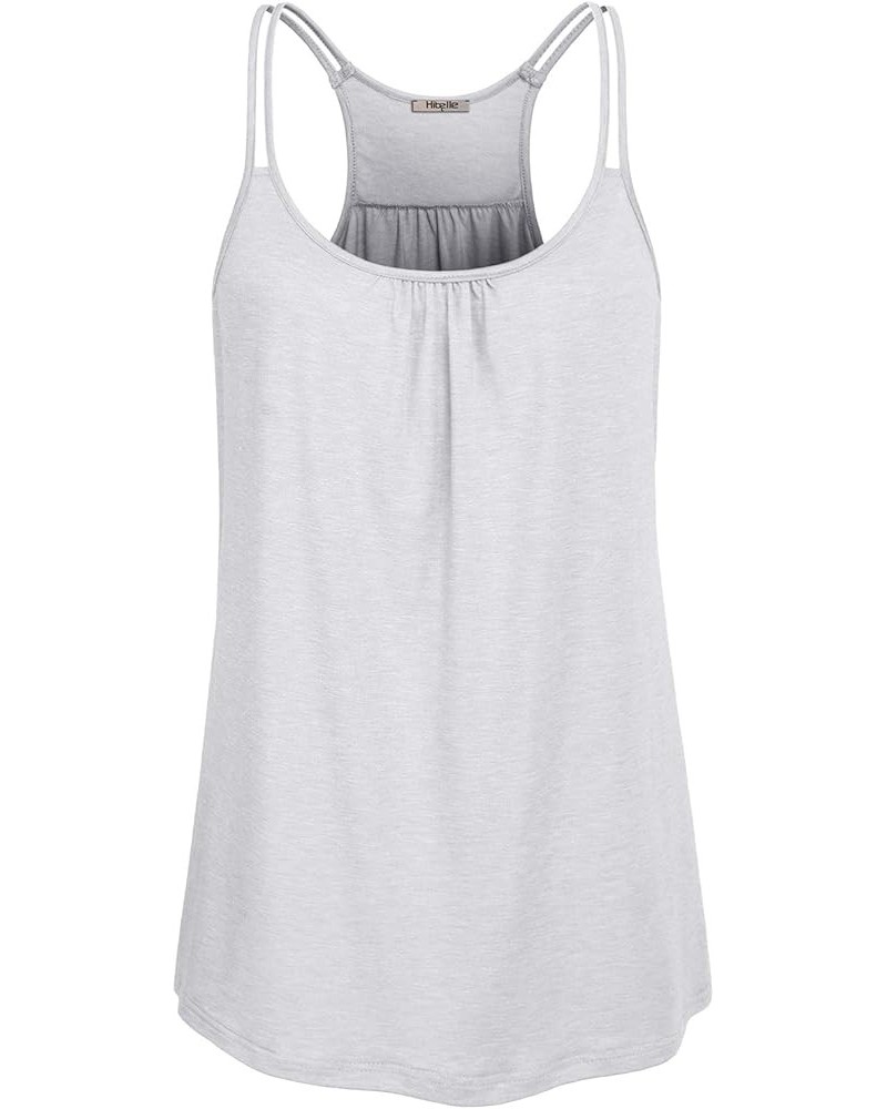 Womens Scoop Neck Cute Racerback Yoga Workout Tank Top 1 White $13.79 Tanks