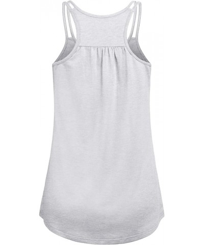 Womens Scoop Neck Cute Racerback Yoga Workout Tank Top 1 White $13.79 Tanks