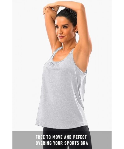 Womens Scoop Neck Cute Racerback Yoga Workout Tank Top 1 White $13.79 Tanks