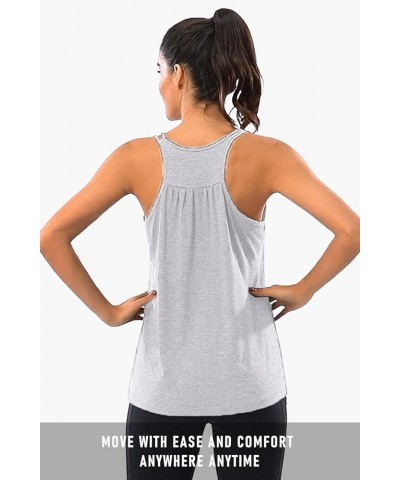 Womens Scoop Neck Cute Racerback Yoga Workout Tank Top 1 White $13.79 Tanks