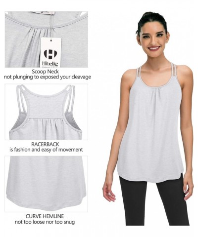 Womens Scoop Neck Cute Racerback Yoga Workout Tank Top 1 White $13.79 Tanks