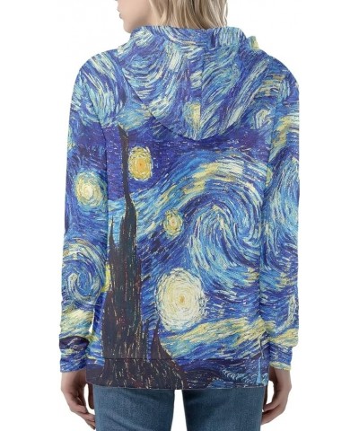 Women Zip Up Hoodie Y2K Sweatshirt Oversize Jackets Fall Outfits Van Gogh the Starry Night $19.11 Hoodies & Sweatshirts