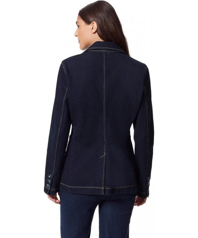 Women's Patch Pocket Denim Blazer Ink Stain $19.69 Jackets