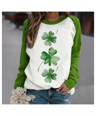 St Patricks Day Shirt Women Plus Size Long Sleeve Shirts St. Patrick's Day Printed Sweatshirt Casual Loose Fit Tops 01 green ...