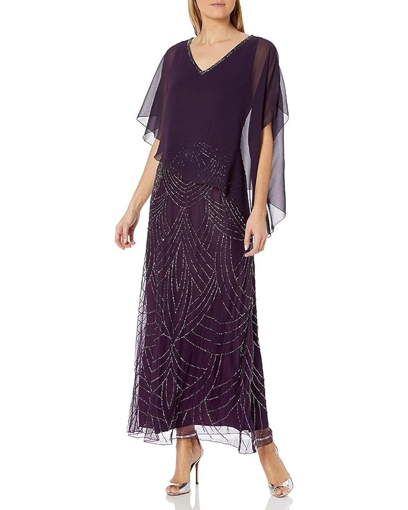 Women's Pop Over with Beaded Bottom Petite Plum/Wine/Shaded $25.44 Dresses