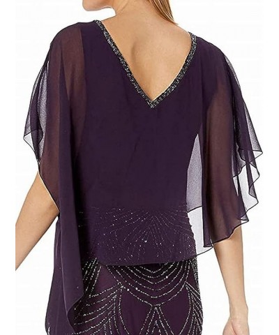 Women's Pop Over with Beaded Bottom Petite Plum/Wine/Shaded $25.44 Dresses