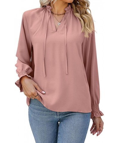 Women's Leopard Printed Ruffle Hem Mock Neck Puff Sleeve Blouse Top Ruff-pink $10.70 Blouses