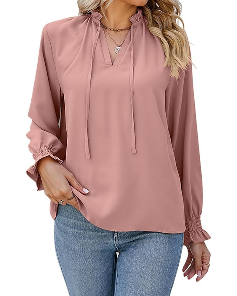 Women's Leopard Printed Ruffle Hem Mock Neck Puff Sleeve Blouse Top Ruff-pink $10.70 Blouses