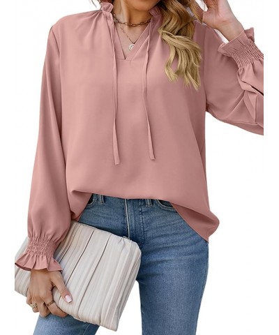 Women's Leopard Printed Ruffle Hem Mock Neck Puff Sleeve Blouse Top Ruff-pink $10.70 Blouses