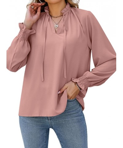 Women's Leopard Printed Ruffle Hem Mock Neck Puff Sleeve Blouse Top Ruff-pink $10.70 Blouses