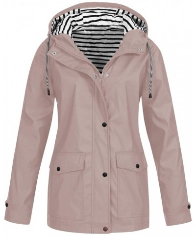 Women's Raincoats Waterproof With Hood Solid Rain Jacket Warm Winter Snow Coat Hooded Jacket, S-5XL 2-pink $14.95 Jackets