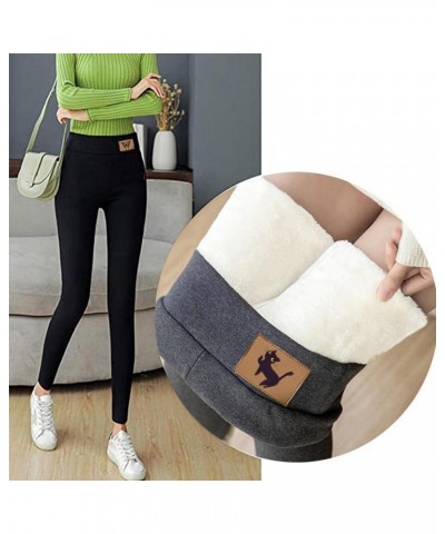 Women's Thermal Yoga Pants Winter Warm High Waisted Fleece Lined Leggings Thick Cashmere Workout Running Tights Gray $3.25 Le...