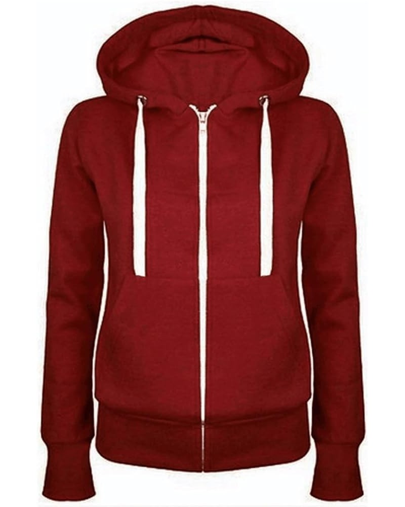 Zip Up Hoodies for Women 2023 Fall Fashion Plus Size Hooded Sweatshirt Zipper Lightweight Workout Athletic Jacket A1_red $6.9...