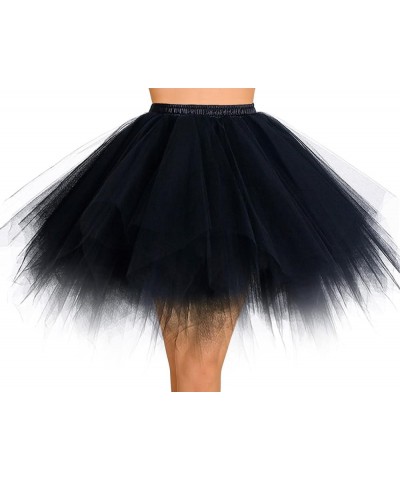 Women's Tulle Tutu Skirt, 1950s Vintage Ballet Tutu Fluffy Petticoat for Themed Party Costume Black $11.60 Others