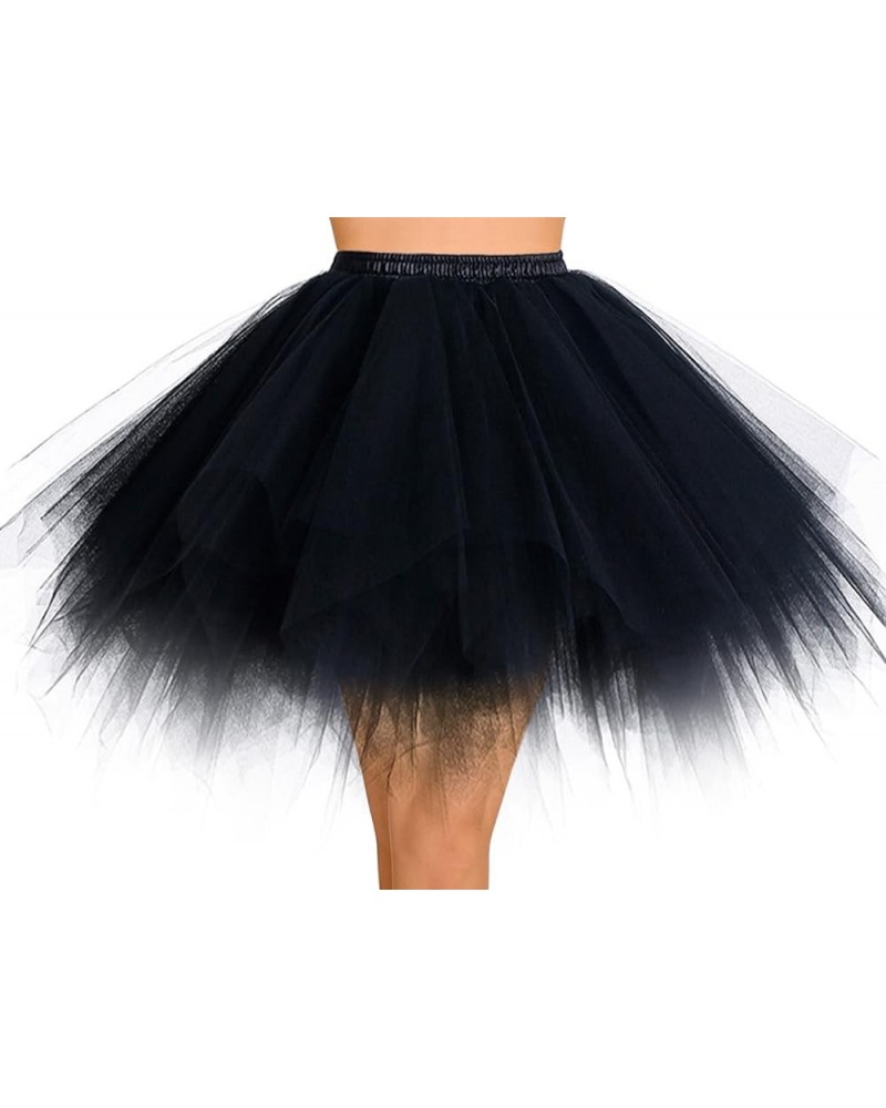 Women's Tulle Tutu Skirt, 1950s Vintage Ballet Tutu Fluffy Petticoat for Themed Party Costume Black $11.60 Others