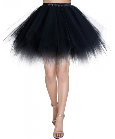 Women's Tulle Tutu Skirt, 1950s Vintage Ballet Tutu Fluffy Petticoat for Themed Party Costume Black $11.60 Others