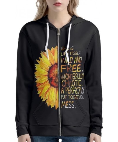 Zip Up Hoodie Women Oversized Y2K Fall Jacket Streetwear Sweatshirts XS-5XL 0 Sunflower Letters $20.94 Hoodies & Sweatshirts