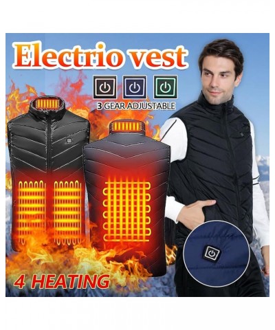 Heated Vest with USB Insert Unisex Sleeveless Heating Puffer Jacket Lightweight Electric Rechargeable Heated Vest F04-black $...