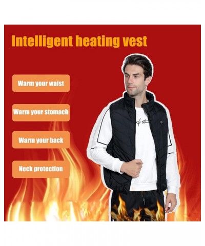 Heated Vest with USB Insert Unisex Sleeveless Heating Puffer Jacket Lightweight Electric Rechargeable Heated Vest F04-black $...