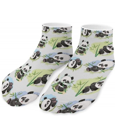 Unisex Athletic Low Cut Ankle Socks No Show Performance Cushioned Sock Panda Love to Eat Bamboo $8.62 Activewear