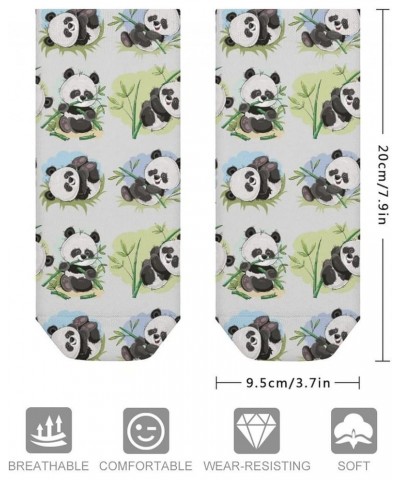 Unisex Athletic Low Cut Ankle Socks No Show Performance Cushioned Sock Panda Love to Eat Bamboo $8.62 Activewear