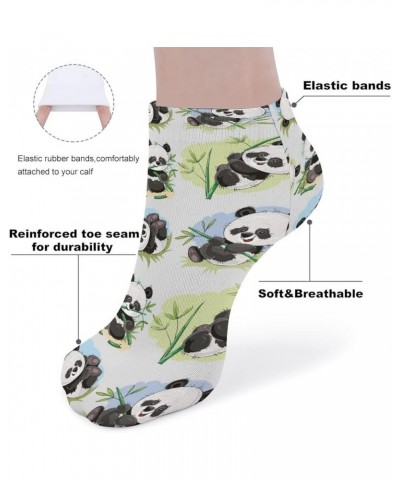 Unisex Athletic Low Cut Ankle Socks No Show Performance Cushioned Sock Panda Love to Eat Bamboo $8.62 Activewear