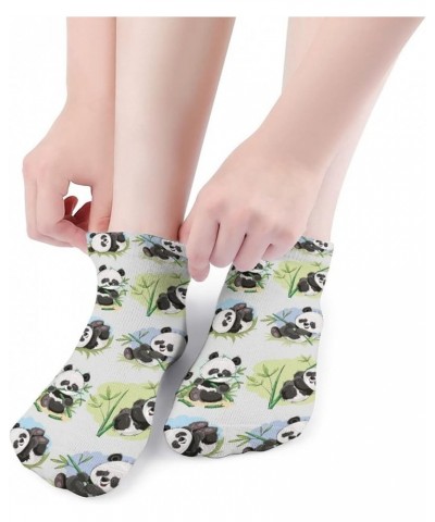 Unisex Athletic Low Cut Ankle Socks No Show Performance Cushioned Sock Panda Love to Eat Bamboo $8.62 Activewear