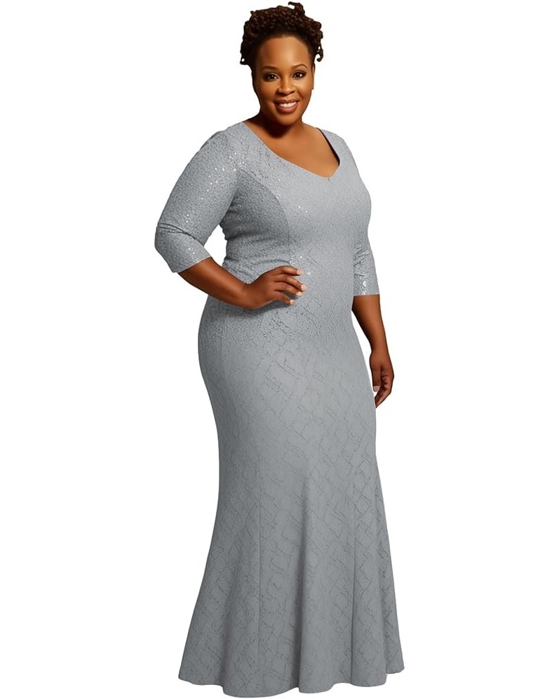 Mother of The Bride Dresses Long - Plus Size Lace Mermaid Formal Evening Gowns Shadow $38.95 Dresses