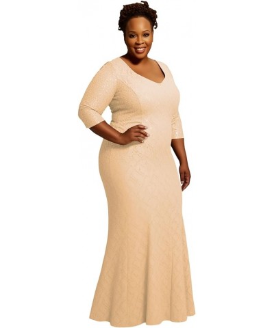 Mother of The Bride Dresses Long - Plus Size Lace Mermaid Formal Evening Gowns Shadow $38.95 Dresses