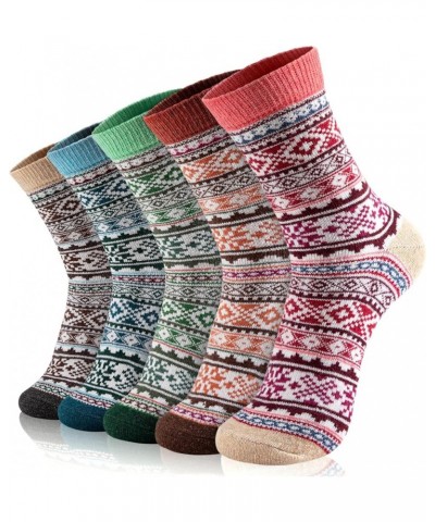 Wool Socks for Women - 5 Pairs Wool Socks Soft Womens Socks, Winter Hiking Socks Cozy Socks Warm Socks Diamond, 5-9 $6.37 Act...