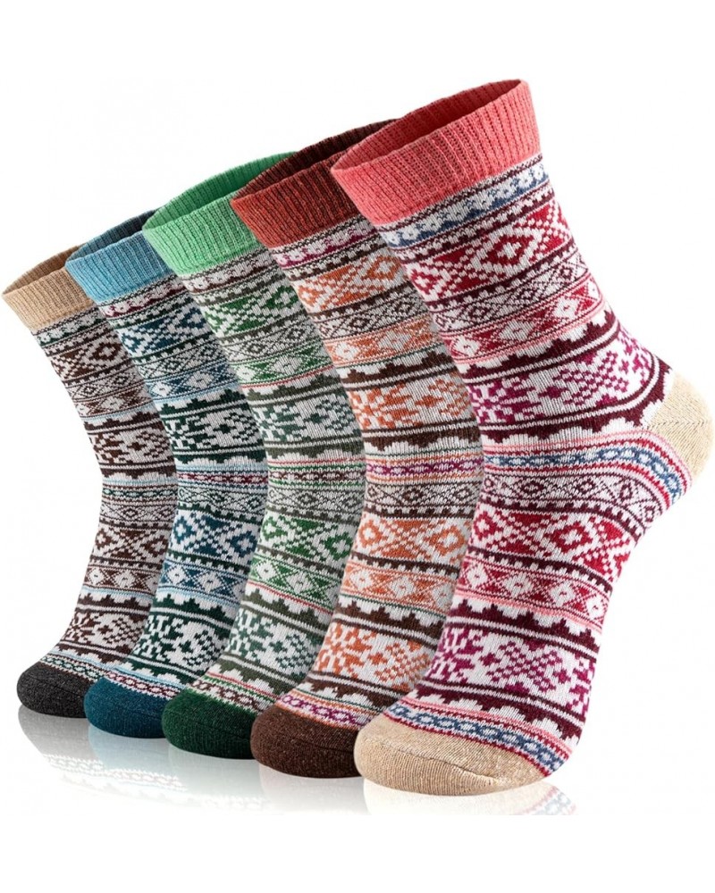 Wool Socks for Women - 5 Pairs Wool Socks Soft Womens Socks, Winter Hiking Socks Cozy Socks Warm Socks Diamond, 5-9 $6.37 Act...