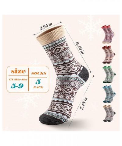 Wool Socks for Women - 5 Pairs Wool Socks Soft Womens Socks, Winter Hiking Socks Cozy Socks Warm Socks Diamond, 5-9 $6.37 Act...