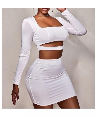 Women’s Sexy Club Night Dress Party Ruched Dresses 21890 White $18.54 Dresses