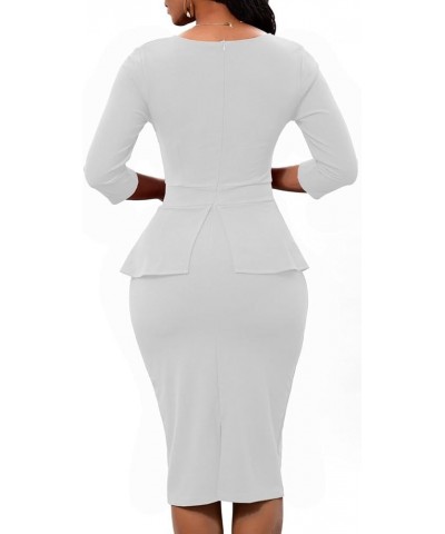 Women's Bodycon Pencil Dress Teacher Office Church Modest Business Wear to Work Bodycon Sheath Suiting Dresses 2 White $22.50...