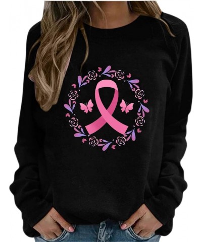 Hoodies for Women Breast Cancer Awareness Pink Ribbon Graphic Sweatshirts Spread The Hope Blouses Hooded Pullover Black026 $1...