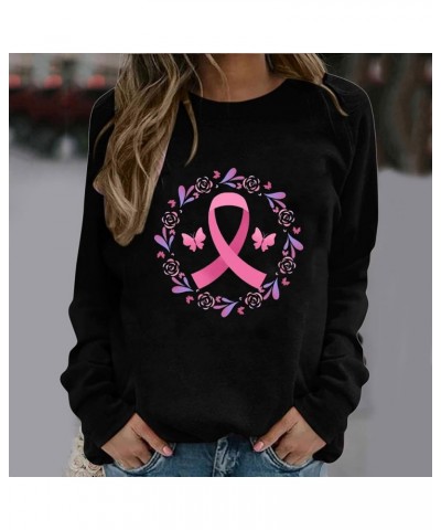 Hoodies for Women Breast Cancer Awareness Pink Ribbon Graphic Sweatshirts Spread The Hope Blouses Hooded Pullover Black026 $1...